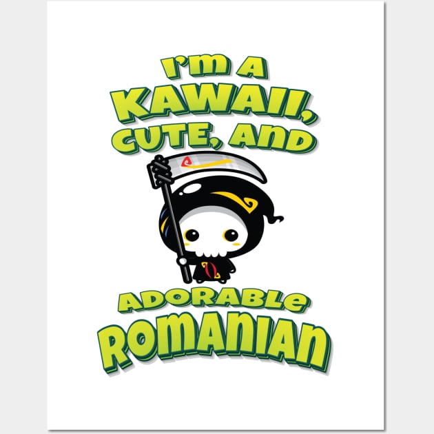 I'm A Kawaii, Cute, And Adorable Romania Grim Reaper Wall Art by ProjectX23 Orange